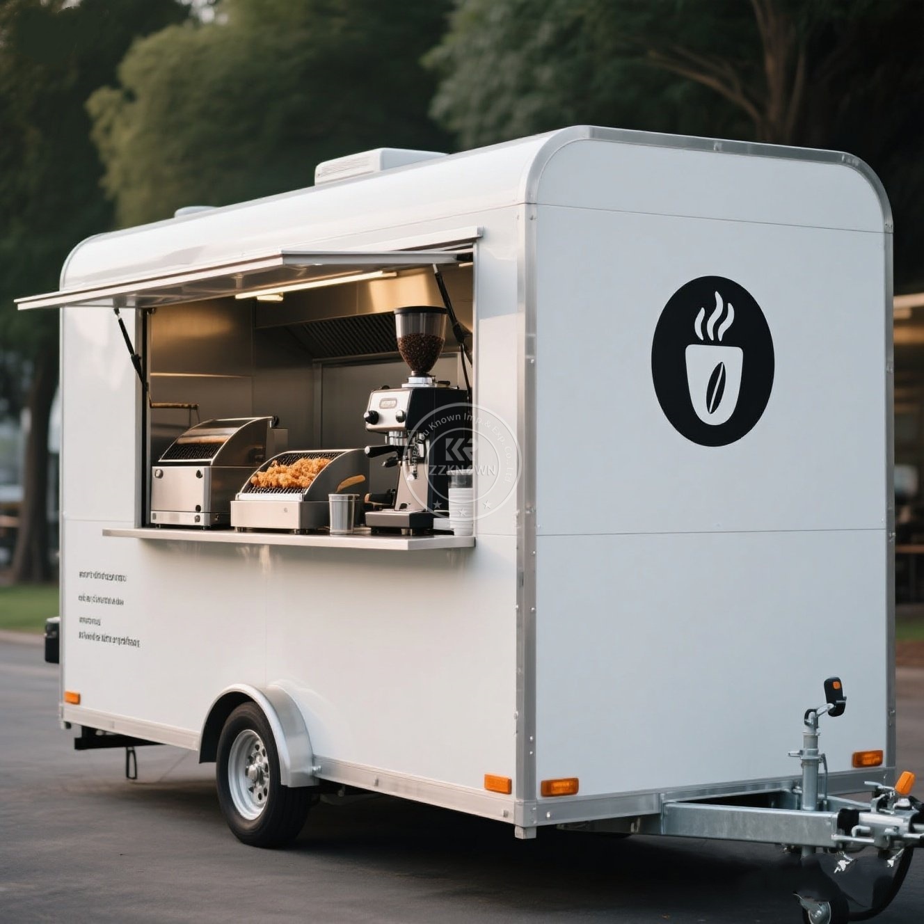 Mobile Coffee Van Equipment - Grande van de café personalizada, reboques