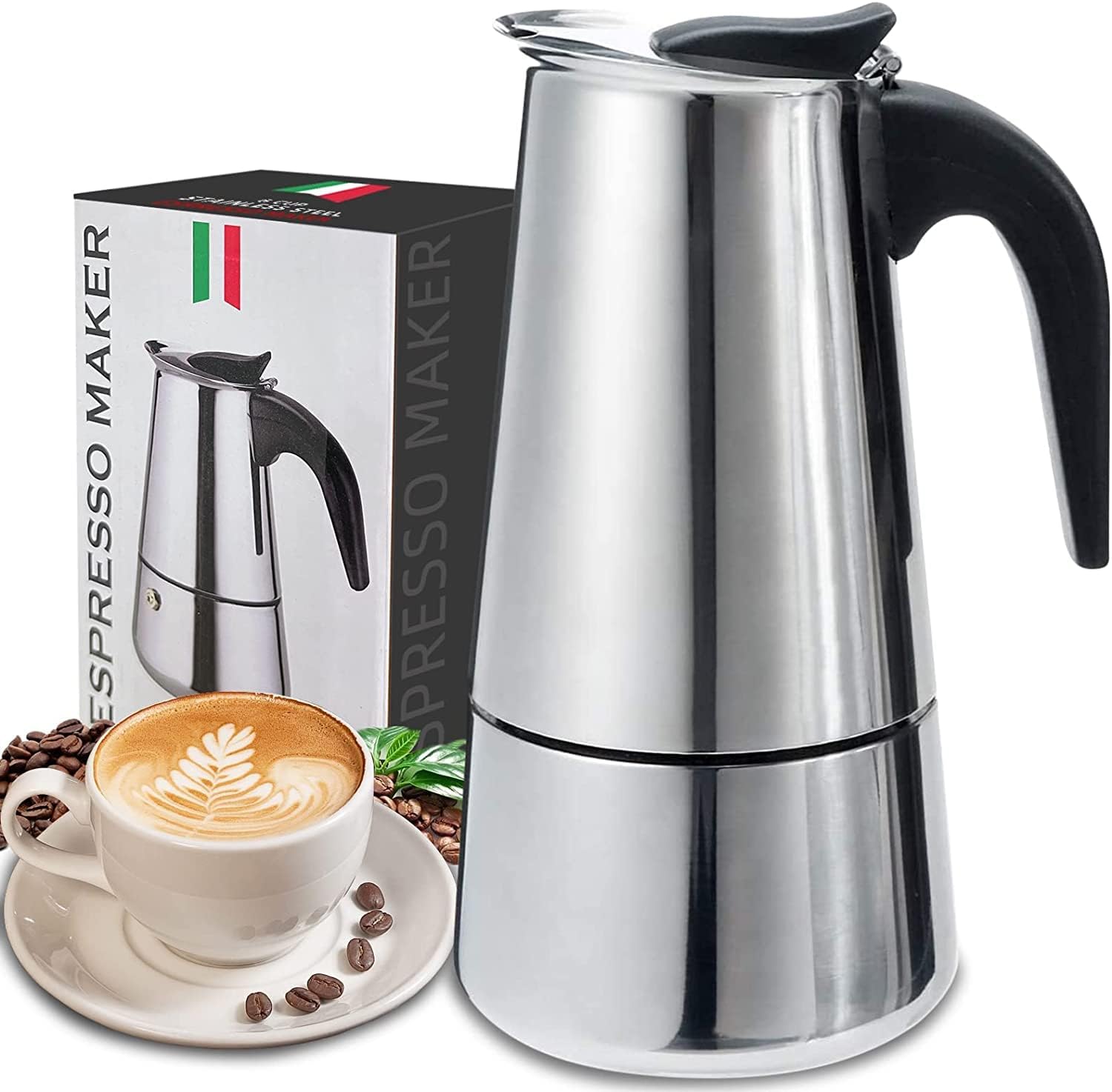 Quality Coffee Equipment - 4/6/9 Xícaras Moka Pot Caffe Máquina