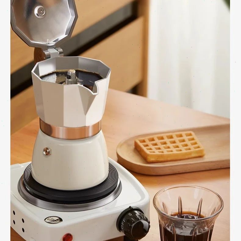 Quality Coffee Equipment - Pote moka de fundo redondo, válvula