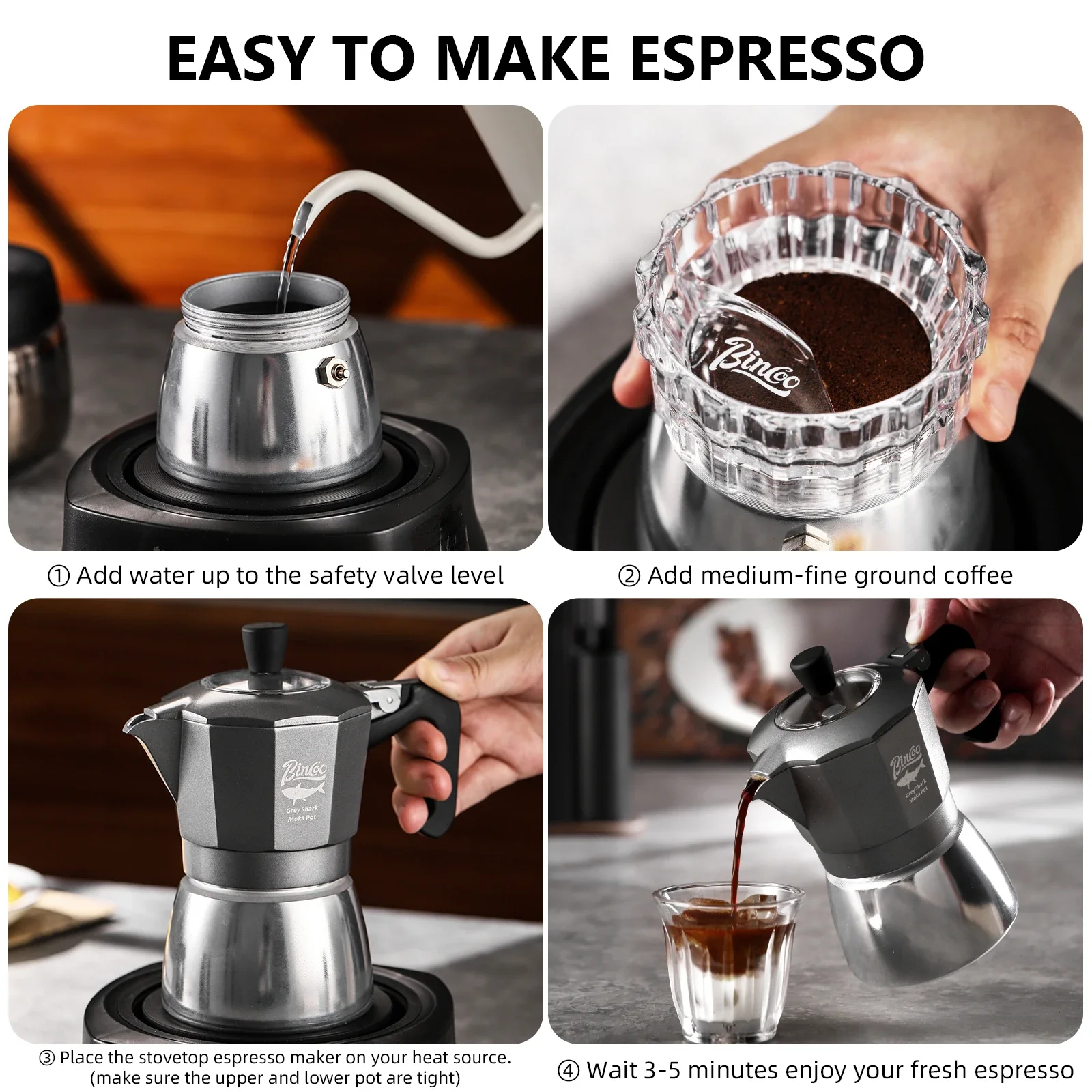 Cafeteira Moka Bincoo de 2 xíc - Quality Coffee Equipment avaliação e preço